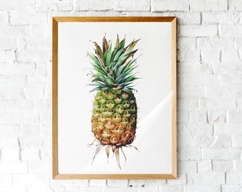 Pineapple Vintage Botanical | Pineapple Printable art | tropical decor | Pineapple art Print | Luxe wall art