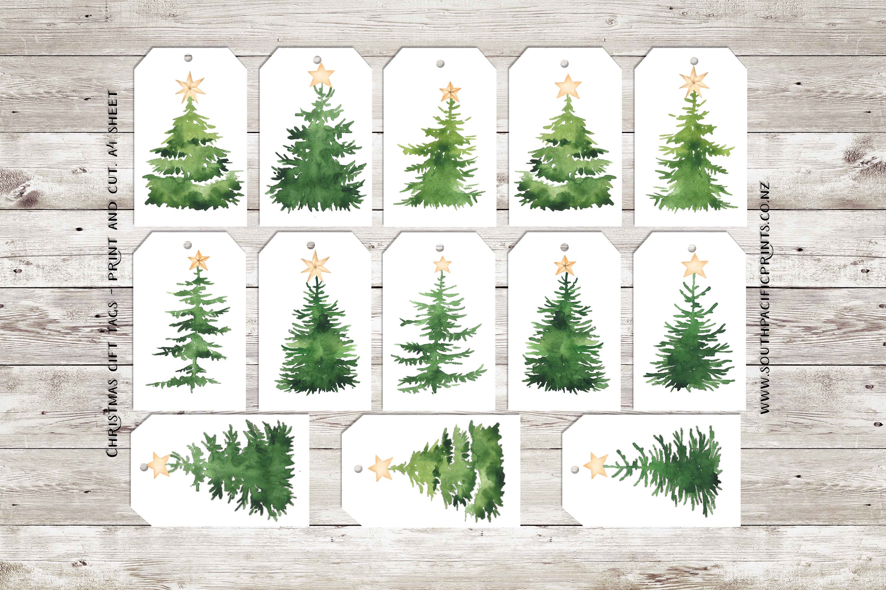 Christmas Foliage Frame Tag, Watercolor Gift Tag, Holiday Gift Label  Template, Personalized Christmas Tags, Instant Download Edit Corjl 489 -  Essem Creatives