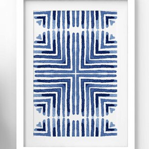 Printable Art, Watercolor Indigo Abstract Prints, Set of Eight ...
