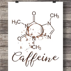 Coffee Printable Art | Caffeine Molecule | Scientific Art Print - Etsy
