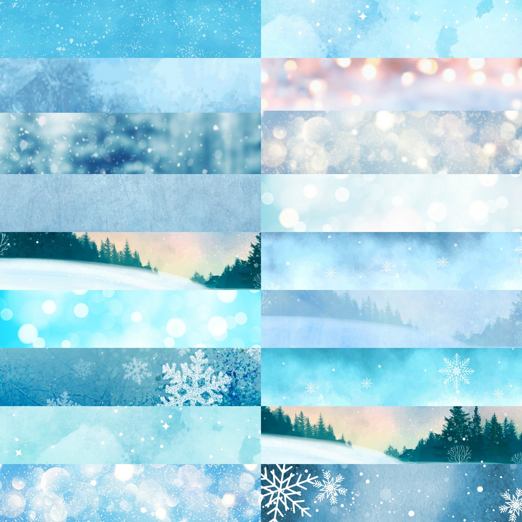 Winter theme backgrounds icy frozen winter snowflake theme | Etsy