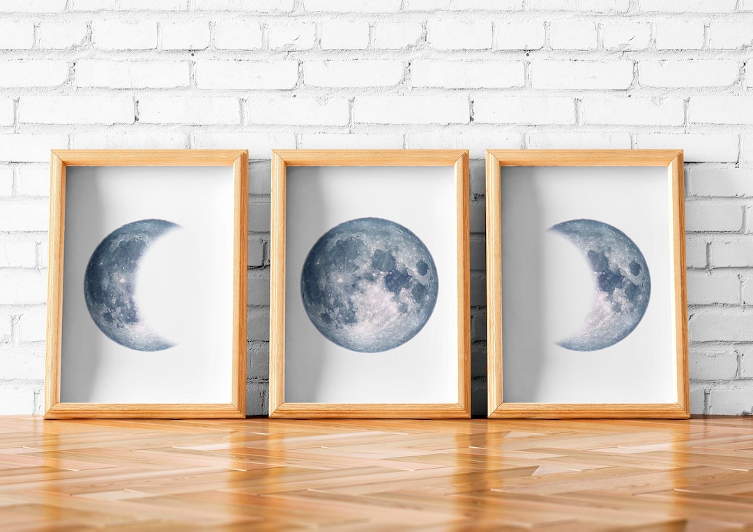 Printable Art Moon Phases Print Full Moon Half Moon Printable Wall Art ...