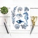 Sea Life Printable Art Wall Decor Art Print Blue Watercolor - Etsy