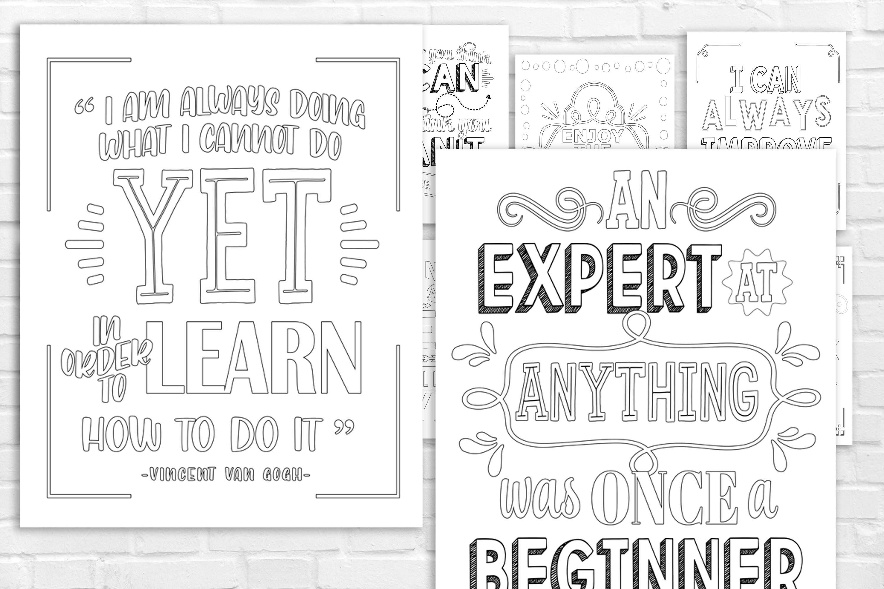 Set of 10 Growth mindset coloring pages PRINTABLE mindset | Etsy