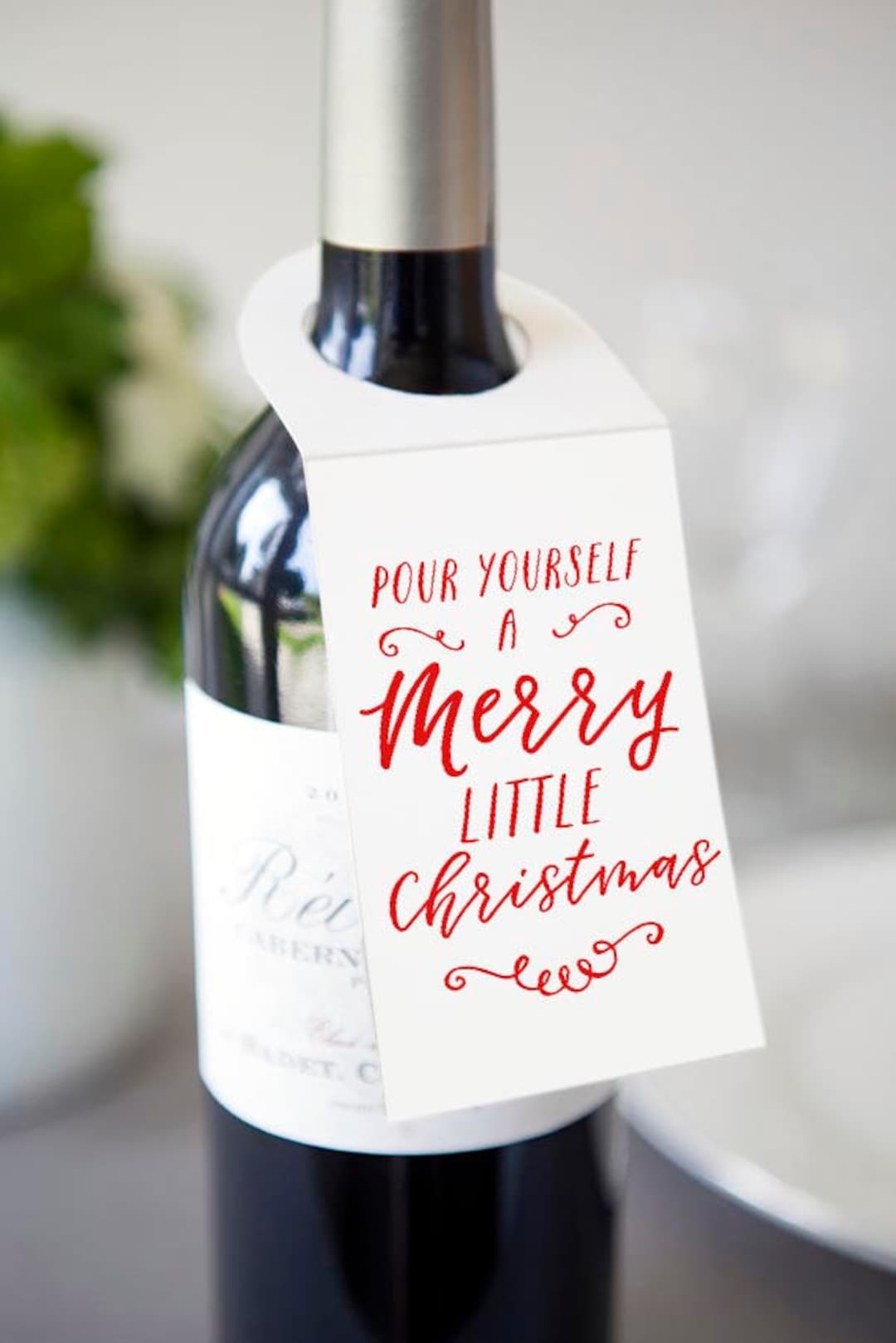 Printable Wine Tag, Christmas Bottle Tag, DIY Holiday Gift Card - Etsy