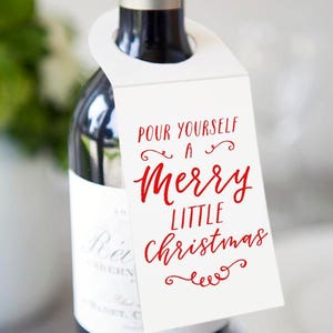Printable Christmas Wine Tag, Holiday Gift Card (Digital Download)