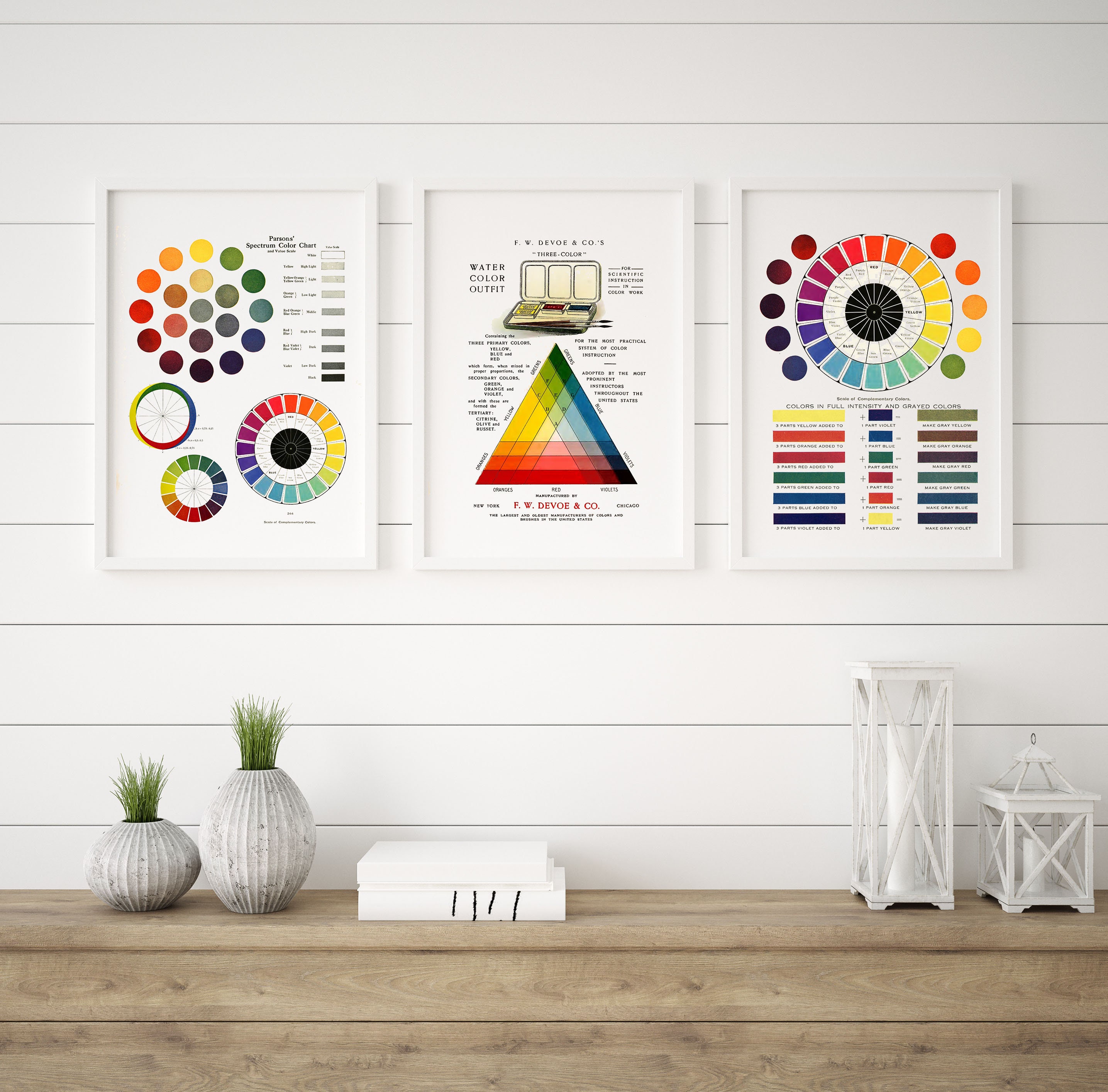  Color Theory Education Poster Color Wheel Theory Poster Color  Map Poster Color Card Poster (2) Canvas Painting Posters And Prints Wall  Art Pictures for Living Room Bedroom Decor 08x12inch(20x30cm) Un: Posters