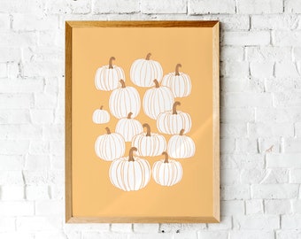 Fall Decor |  Printable wall art | Pumpkins abstract art print | home decor | Halloween art