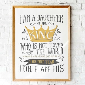 Daughter of the King | Bible verse wall art | Printable art | Scripture wall art Christian décor