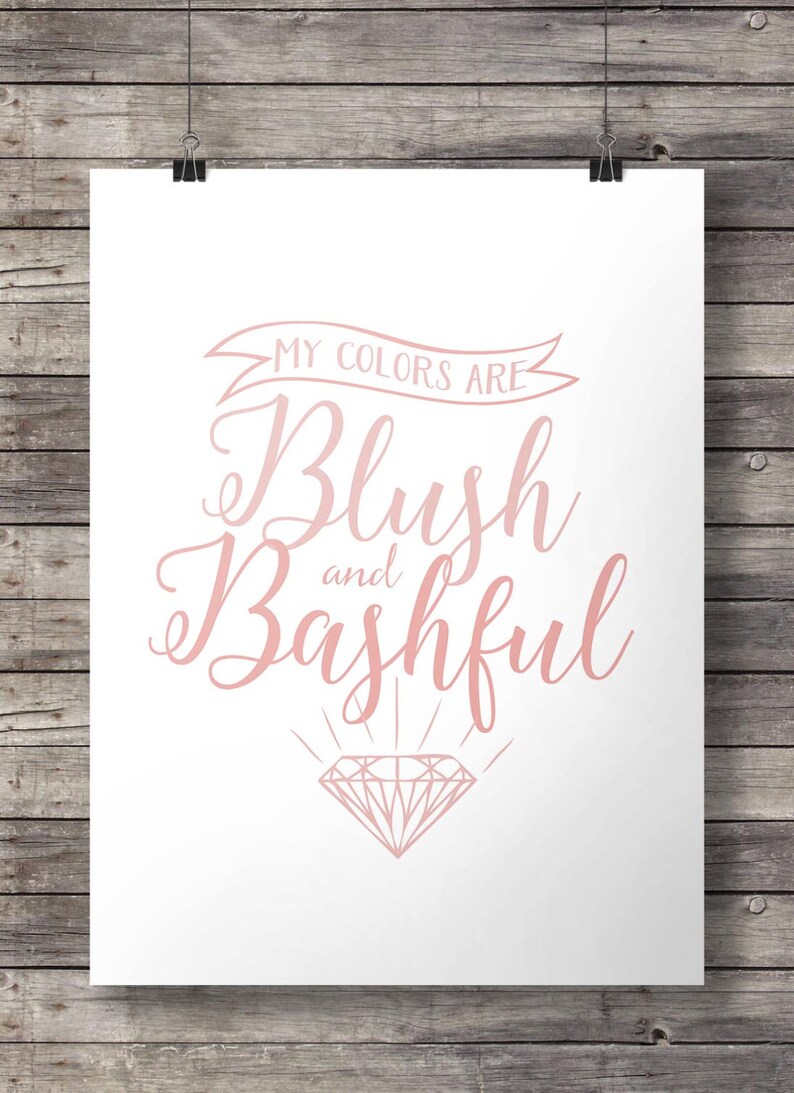 My Colors Are Blush And Bashful Quote My colors are Blush and Bashful Printable art Set of 3 Love | Etsy