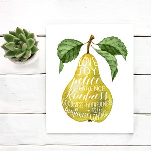 Fruit of the Spirit Galatians 5v22  Vintage Pear printable