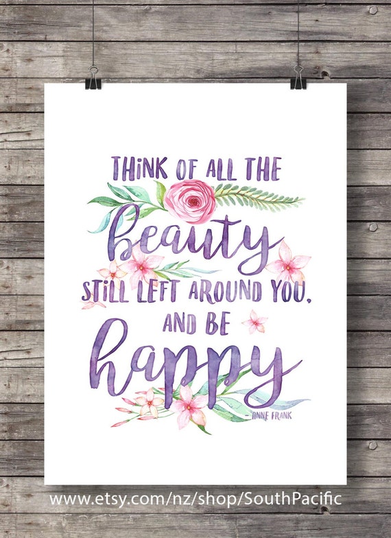 Anne Frank Watercolor Denke Zitat Nur An All Die Schönheit Etsy