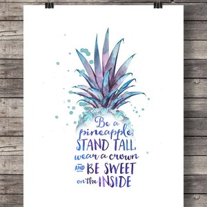 Be a Pineapple Pineapple Printable Art Tropical Decor Pineapple Art ...