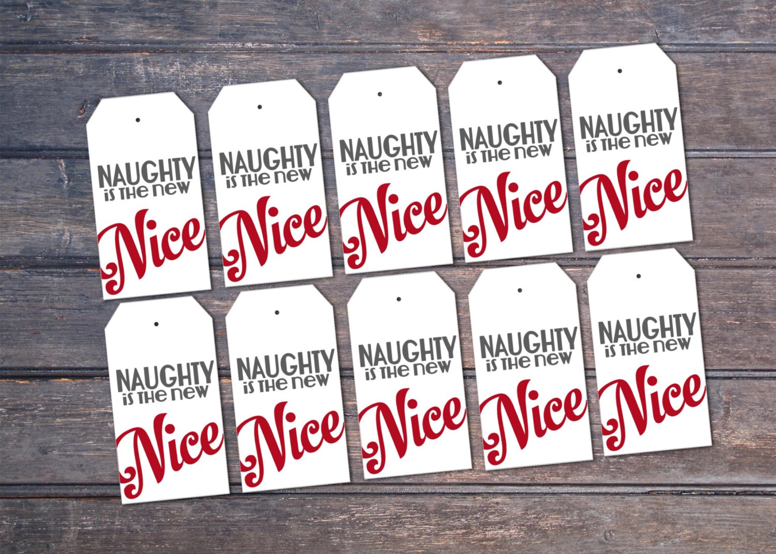 Naughty is the New Nice Christmas Gift Tags naughty is - Etsy