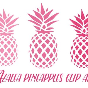 Digital clip art pink pineapples Instant download digital clip art Pineapples image 1