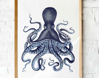 Kraken octopus print tentacles Printable art