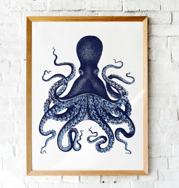 クラーケンのタコの触手プリント 印刷可能なアート | 青と緑 - Etsy 日本