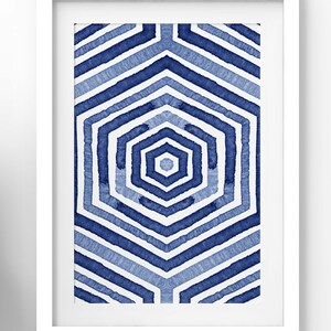 Printable Art, Watercolor Indigo Abstract Prints, Set of Eight ...