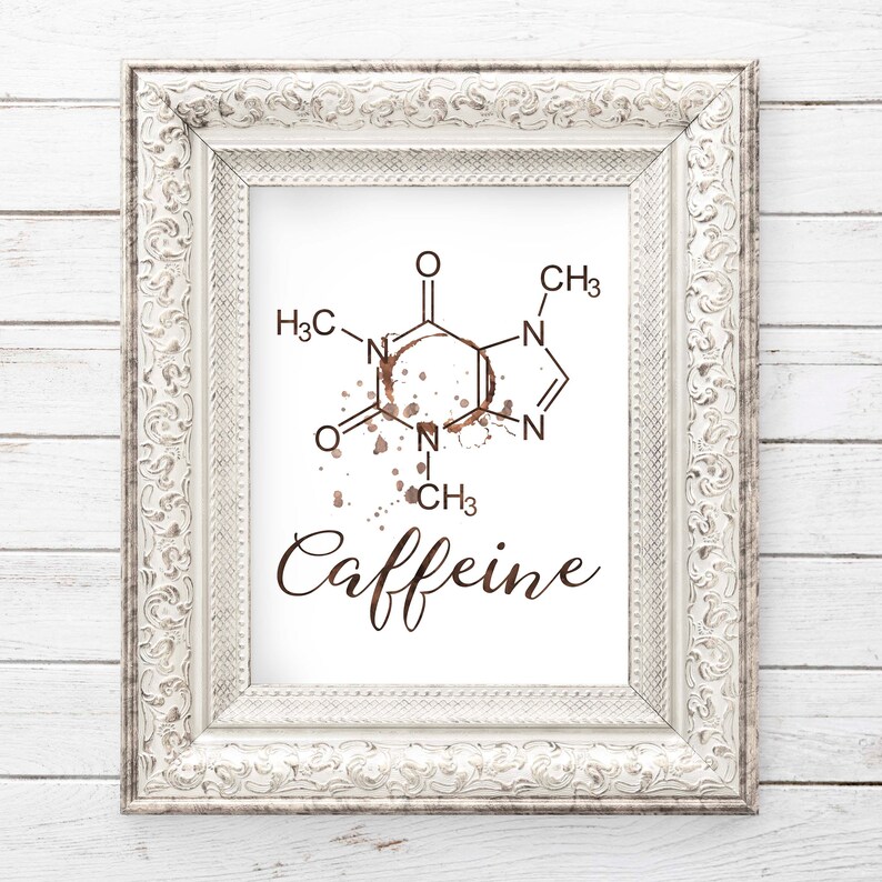Coffee Printable Art | Caffeine Molecule | Scientific Art Print - Etsy ...
