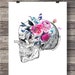 Flower Skull Printable Art Watercolor Flower Floral Anatomy - Etsy