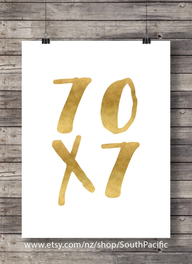 Seventy Times Seven 70 X 7 Forgiveness Scripture Print Matthew Etsy