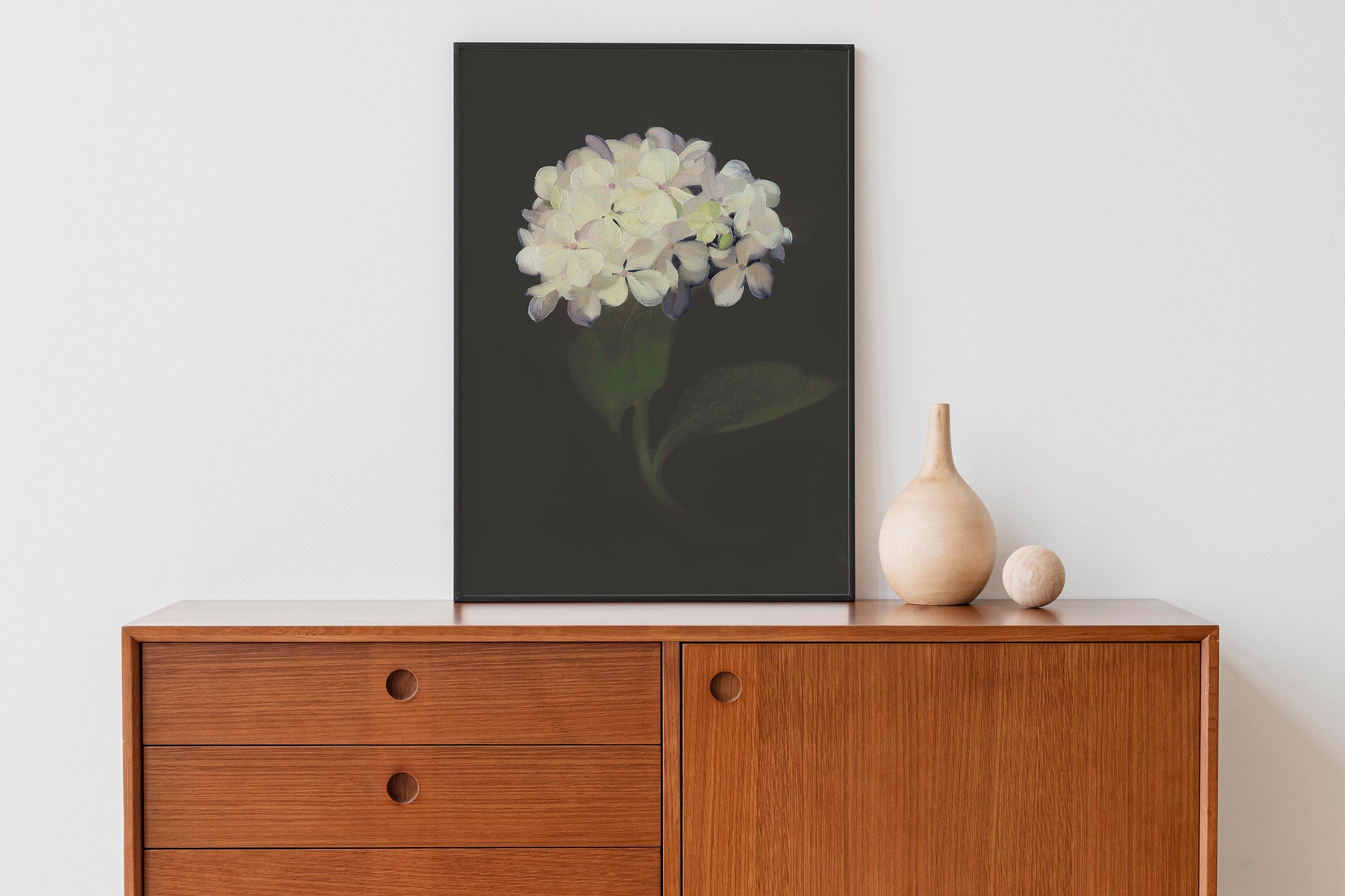 Vintage Hydrangea Art Print: Moody Botanical Decor, Antique Painting - Etsy