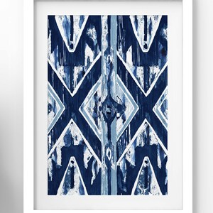 Printable Art, Watercolor Indigo Abstract Prints, Set of Eight ...