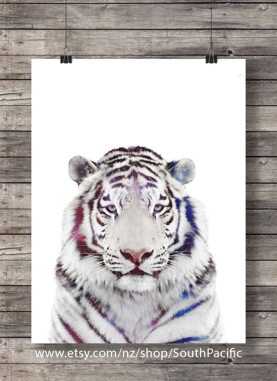 White Tiger Art Print Printable Wall Art Tiger Face Tiger Photo ...