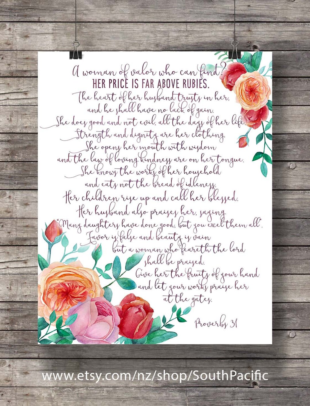 Proverbs 31 Bible Verse Printable Art Watercolor Scripture Watercolor ...