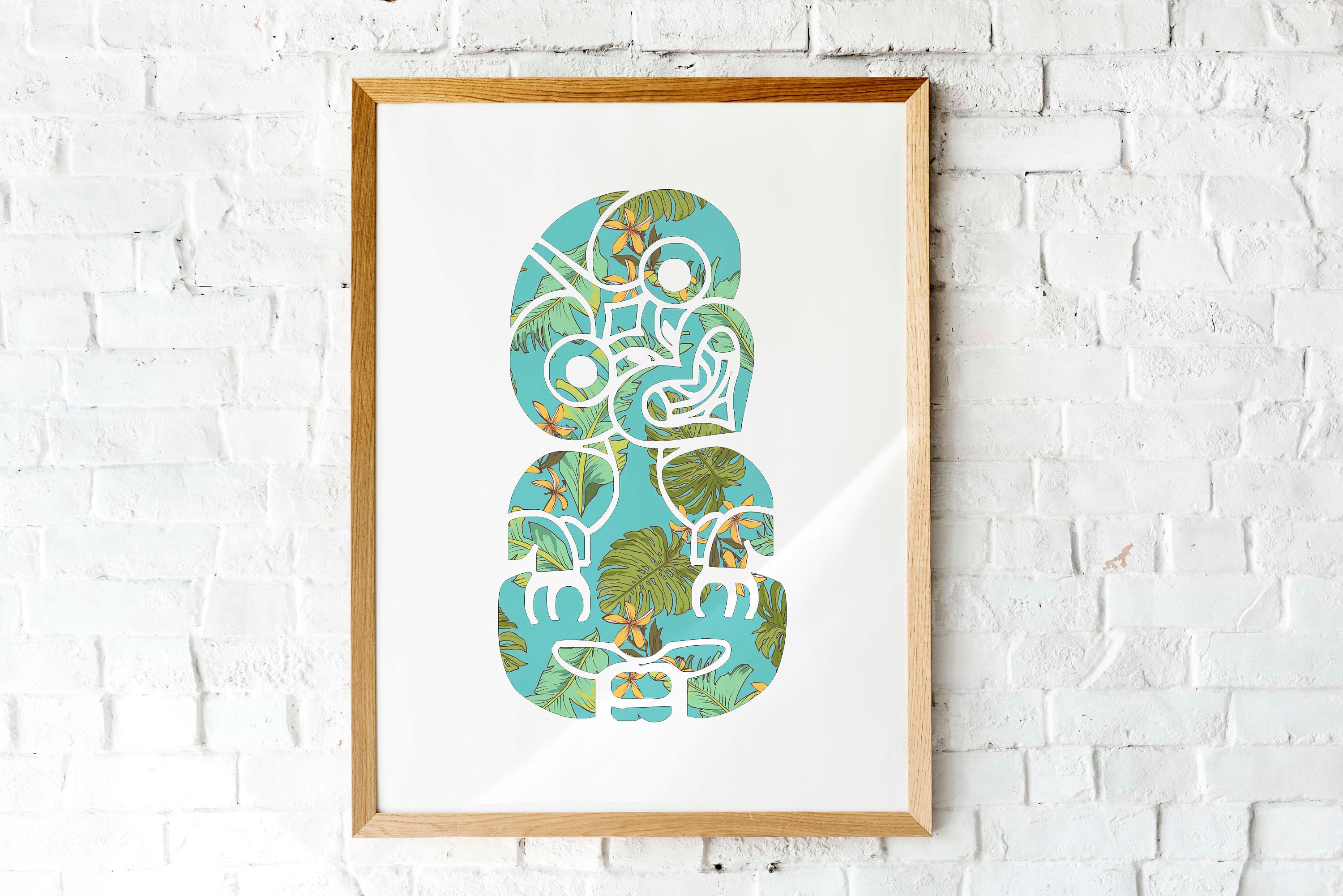 フローラルティキアートプリント：ニュージーランドのマオリデザイン