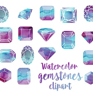 Jewels clipart, gemstone clipart, crystal illustration digital gemstones, crystals art images, Graphic Resources