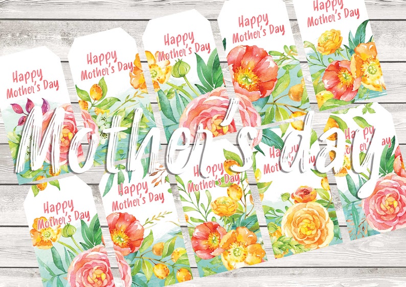 Printable Gift Tags Mother's Day / Birthday Botanical Etsy