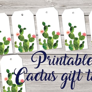 Cactus Gift Tags Watercolor Cactus Printable Cacti Botanical Gift Tags ...