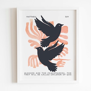 Peacemakers Bible Verse Print: Christian Wall Art (Digital Download)