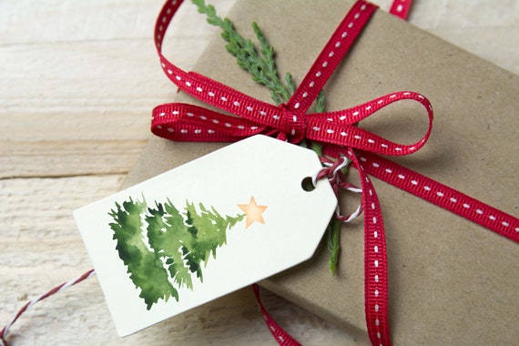 Watercolor Christmas Gift Tags