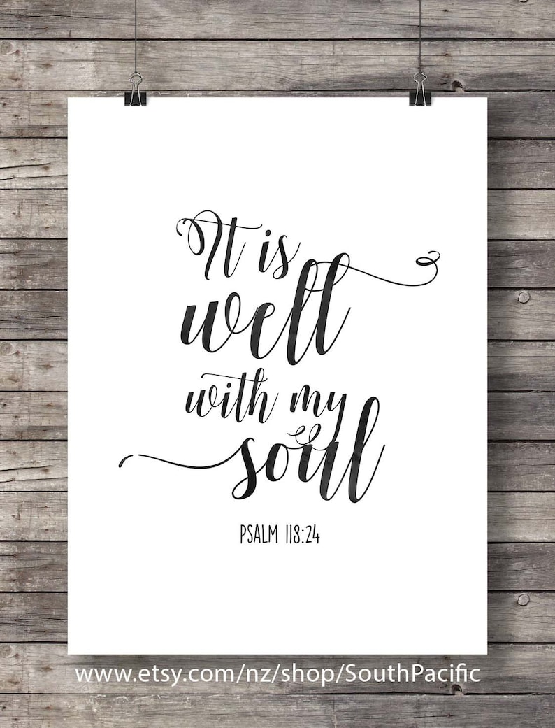 Bible Verse Printable Art It is Well With My Soul Watercolor Etsy