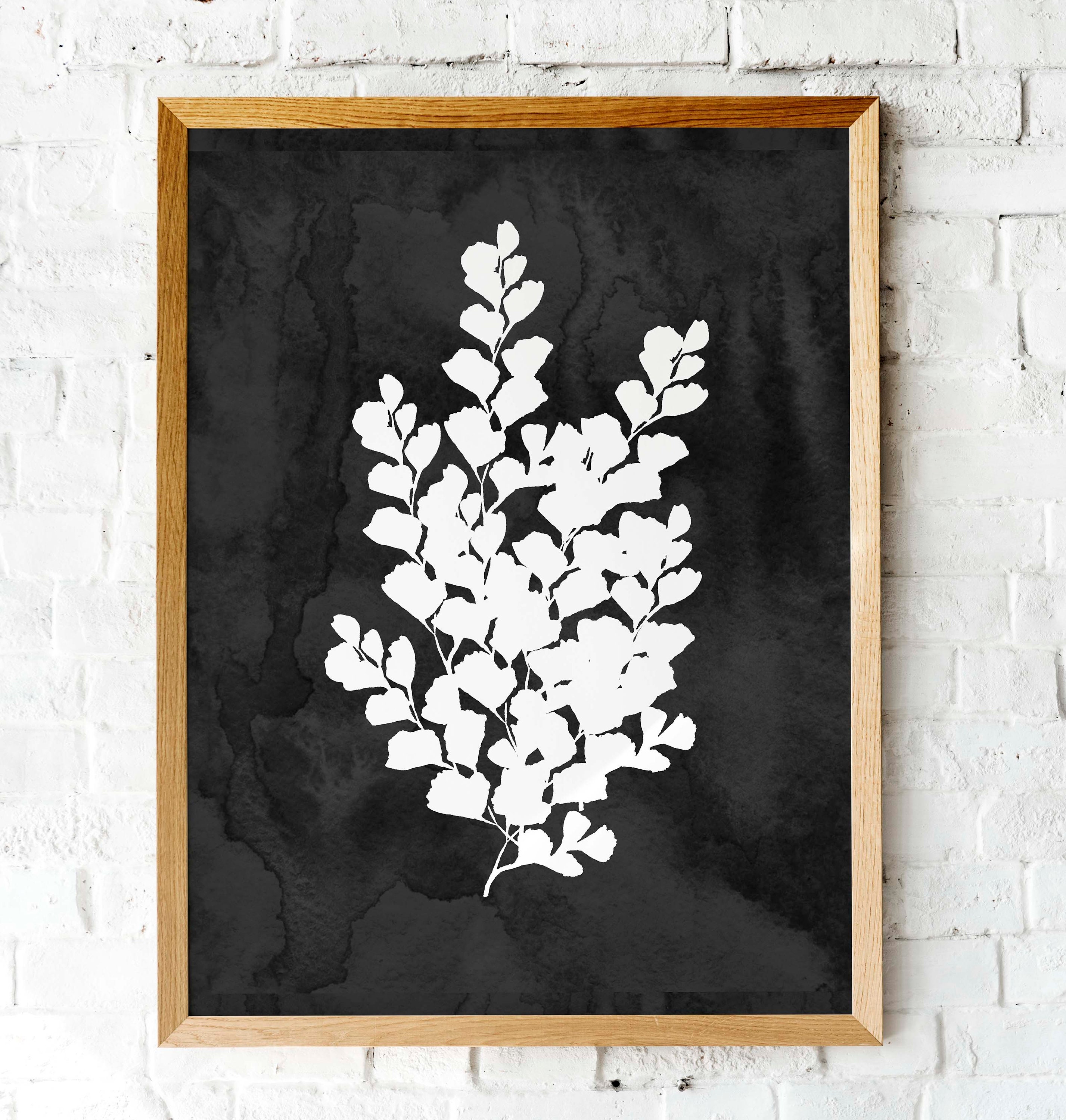 Fern prints Printable art set of 4 watercolor black ink fern | Etsy