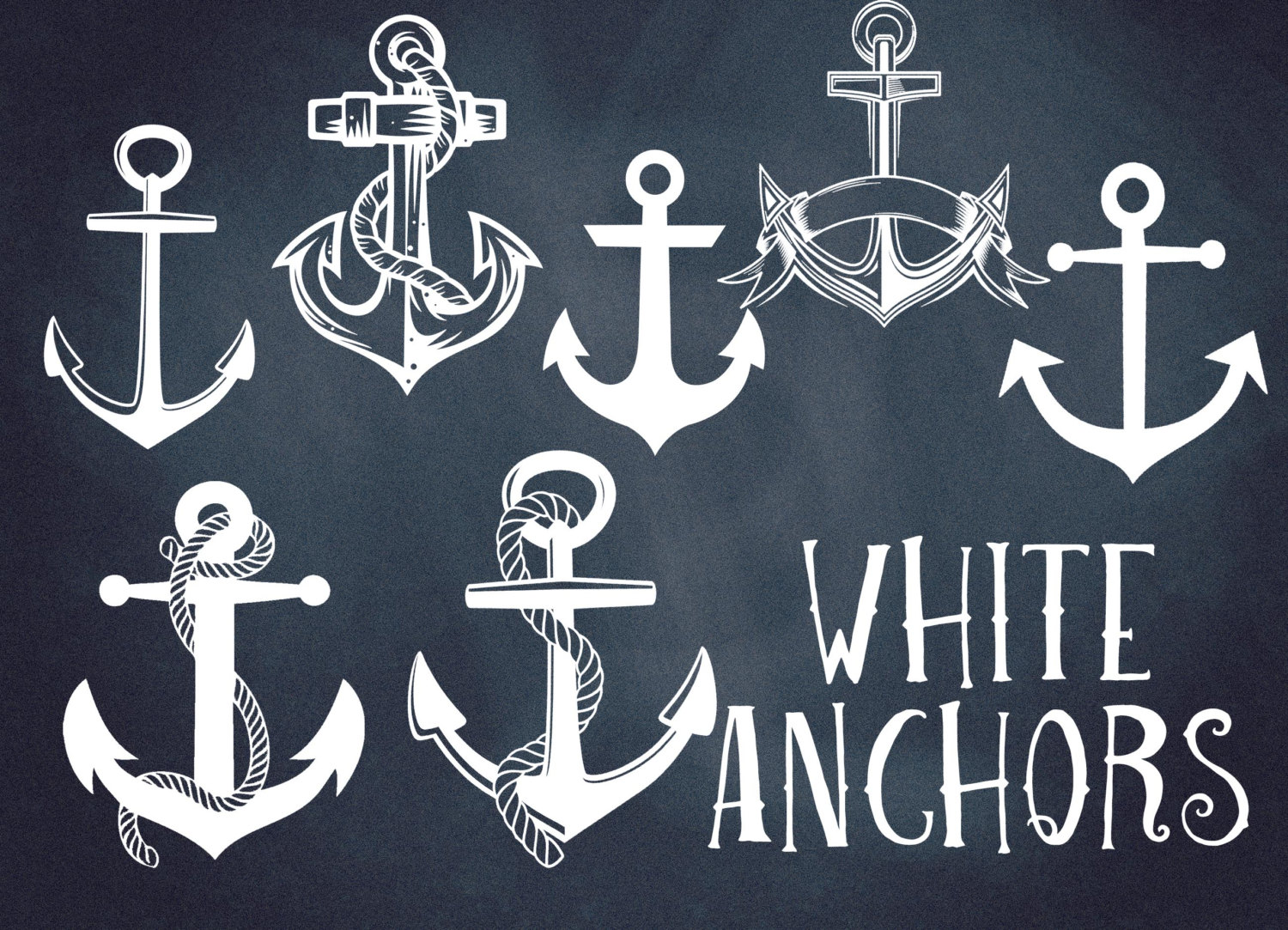 ANCHOR Clip Art White Anchor Digital Clip Art Nautical Coastal White Clip  Art Instant Download Clip Art White Anchors PNG Anchors -  Singapore