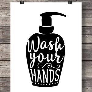 Wash your hands Bathroom Printable art kitchen hygiene Printable wall art kids childrens Bathroom Sign Bathroom Art Bathroom Rules image 2