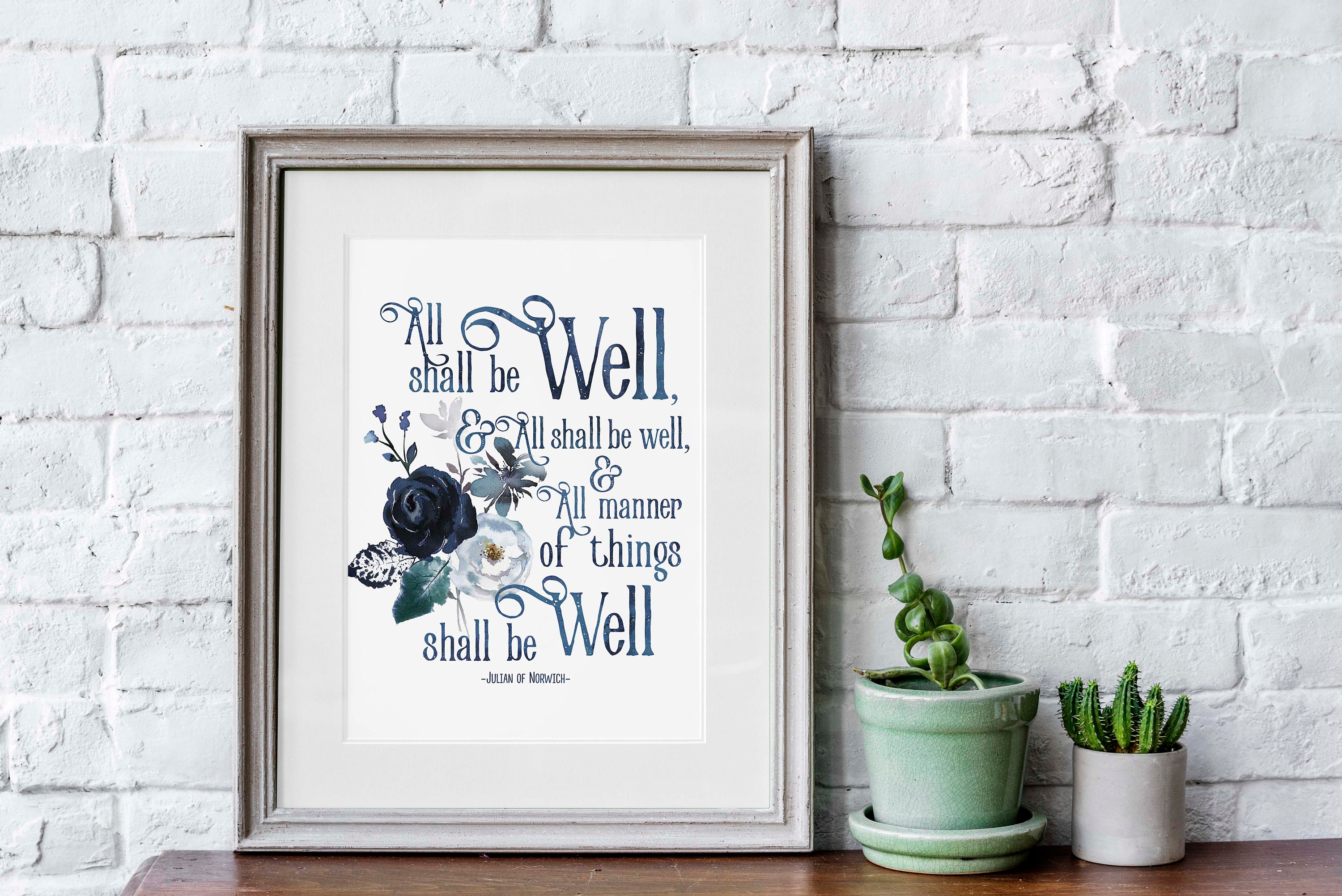 All Shall Be Well Printable Art Julian of Norwich Quote | Etsy