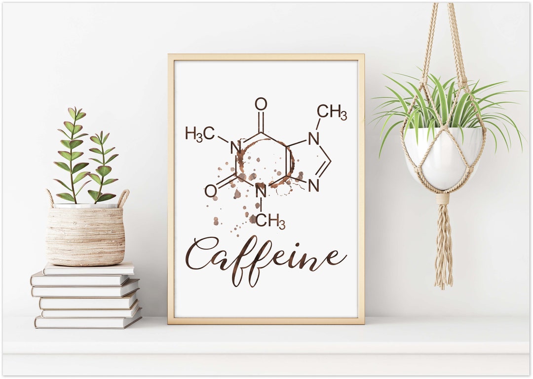 Coffee Printable Art | Caffeine Molecule | Scientific Art Print - Etsy