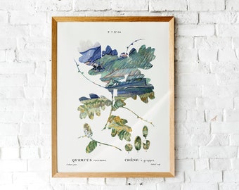 Botanical abstract art |  Printable art | painted plant branch leaf | Oil painting | Botanical illustration