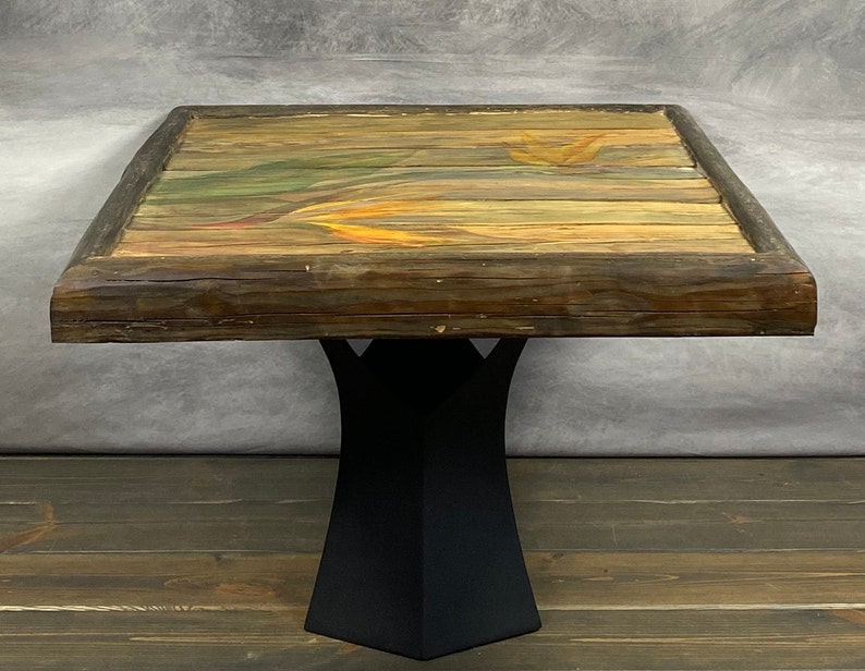 Boerderijtafel, handgeschilderde salontafel op teruggewonnen hout, functioneel interieur Table