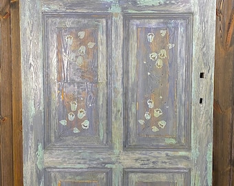 Hand Painted Door on Reclaimed Wood, Hand Painted Furniture, 6 Panel Door, Interior Exterior Doors, Farmhouse Barn Door