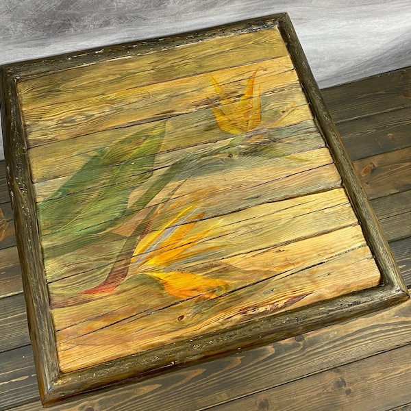 Farm House Table, Hand Painted Coffee Table  on Reclaimed Wood, Functional Home Decor!