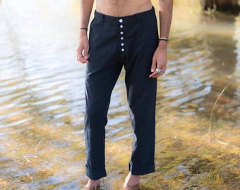 Kalahari Hemp Linen Pants in Midnight