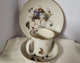MIB Norman Rockwell 3 Piece Child's Set "Spring Duet"