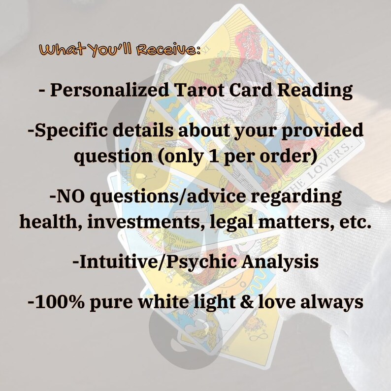 ONE QUESTION Specific Tarot Psychic Reading Same Day/same Hour 48 Hr Delivery GUARANTEED Etsy
