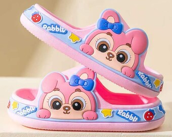 Non-slip Cartoon Animal Slippers, Easterrabbitbunny, Beach Slippers, Pool Shower Shoes, Cute Slides For Kids Boys And Girls, Cute Slippers.