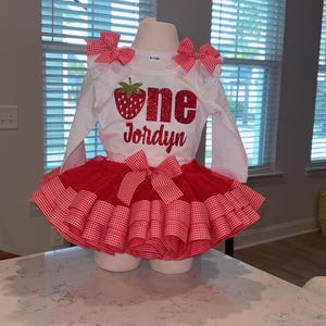 Strawberry Birthday Tutu Outfit